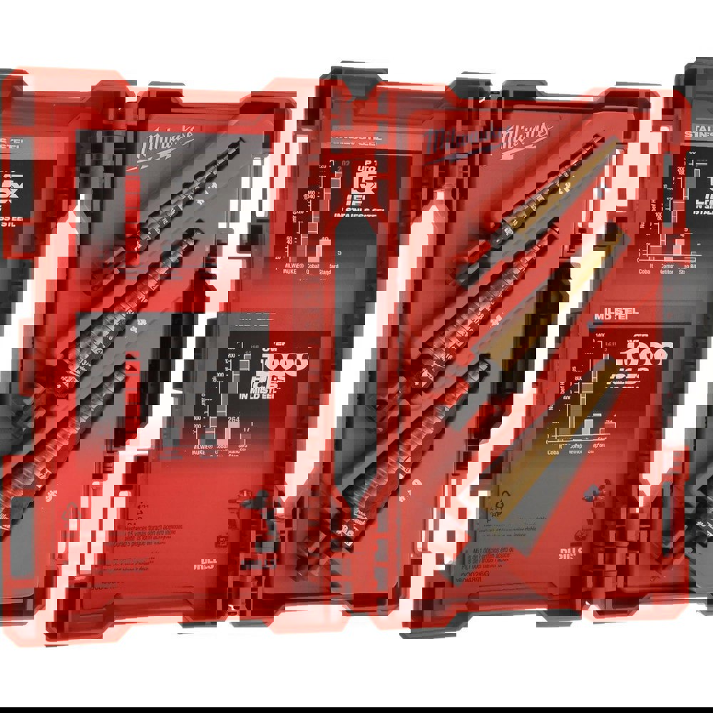 Drill Bit Set: Step Drill Bits, 3 Pc, 135 °, Steel